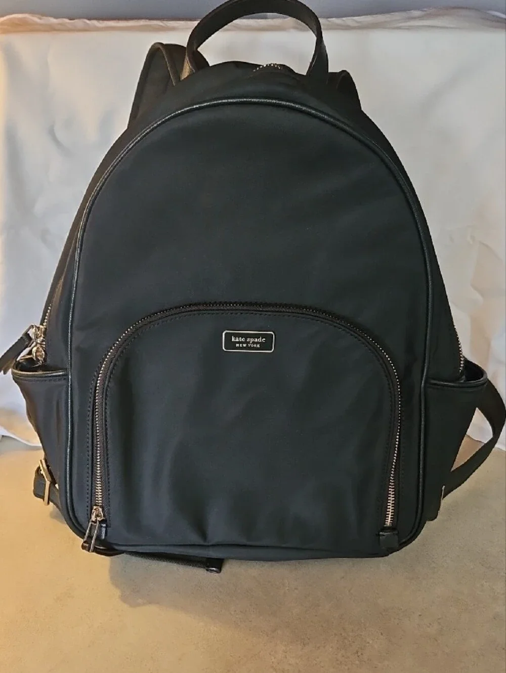 kate spade Dark Green nylon backpack with gold hardware